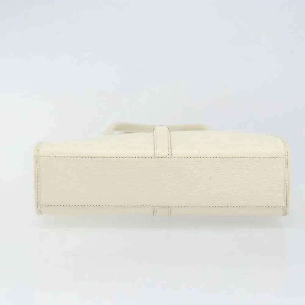GUCCI Jackie Hand Bag Leather White Silver - Picture 9 of 16